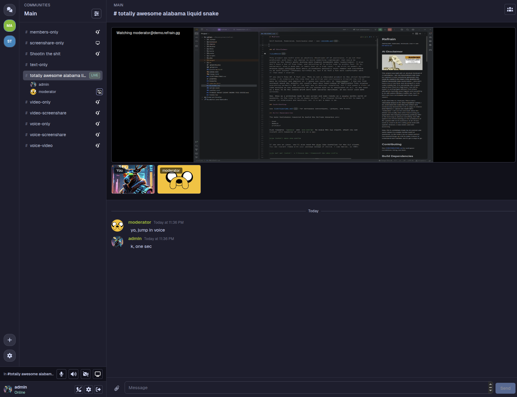 Refrain web UI